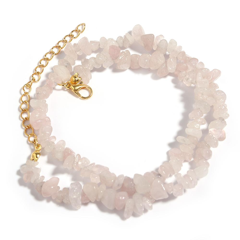 1 Strand 43cm Irregular Gravel Bead Choker Necklace Natural Stone Crystal Necklace Lobster Clasp Chain For Women Jewelry Gift