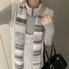 Korean Style Cashmere Knitted Scarf Plush Winter Shawl Fashion Rainbow Striped Scarf  Student