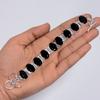 Gorgeous Top Grade Qualite 100% Natural Black Onyx Oval Shape Ethnic Style Handmade Jewelry 925 Steling Silver Plated Bracelet 6-8" WSJ-5178