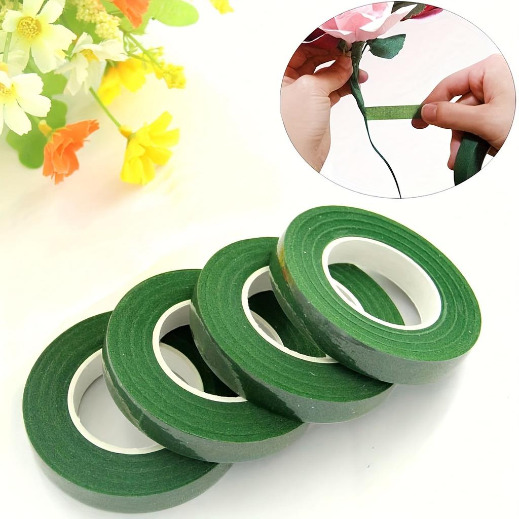 2/5 Rolls Floral Tape Flower Tape, Green Floral Tape for Fresh Flowers, Florist Tape for Bouquet Stem Wrapping and Floral Crafts
