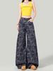 Comfortable Work Trousers Women's Models Camouflage Jeans Women's Loose High-waisted Small People Straight Draped Wide-leg Trousers Long Denim Pants
