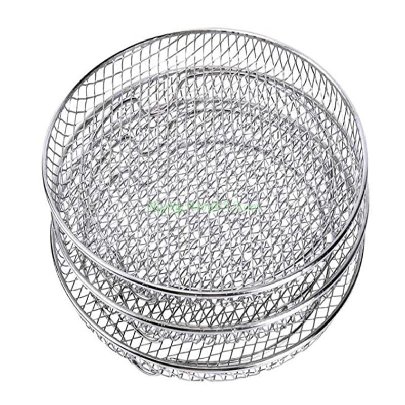 24TE Air Fryer Rack for Air Fryer Three Stackable Racks Stainless Steel Multi-Layer Dehydrator Rack Air Fryer Accessories