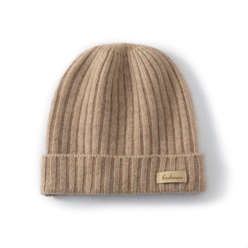 Kids' Cashmere Hat, Unisex Autumn/Winter Style, Thick Knit Wool for Warmth & Versatility.