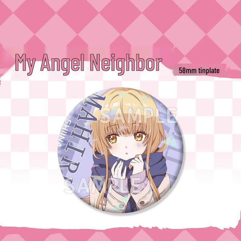 Shiina Mahiru Angel-kun Tinplate Shattered Glass Guba Badge Backpack Charm Anime Peripheral