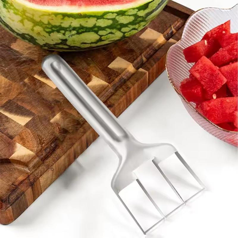 Stainless Steel Watermelon Fork Slicer Fruit Divider Professional Watermelon Cutter Dual-Use Fruit Cutting Fork