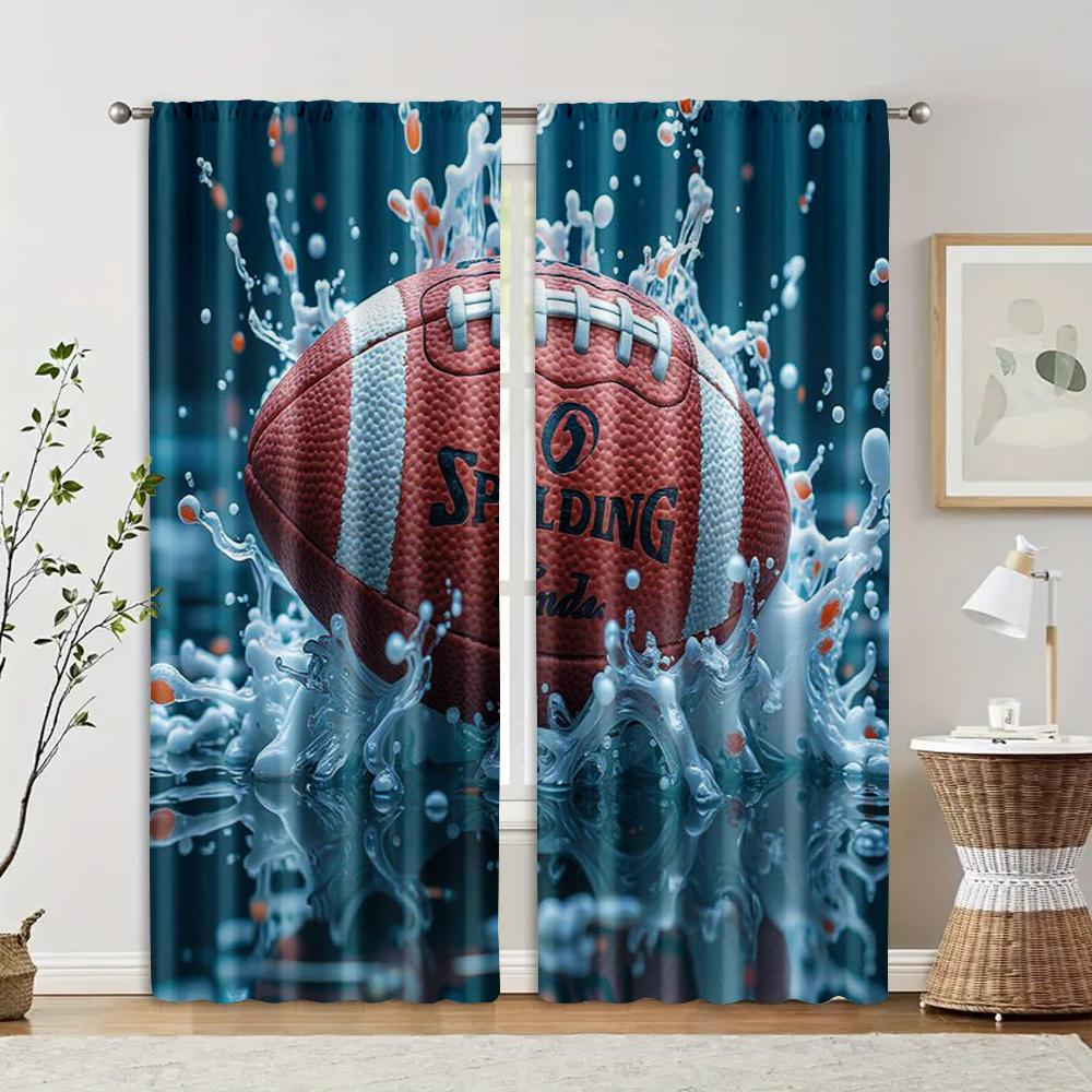 

2 pcs, filtering curtains (excluding rods, non-movable, without batteries) Art rugbybackgroundsuitable for use in bedrooms and 29x65in(75x166cm)