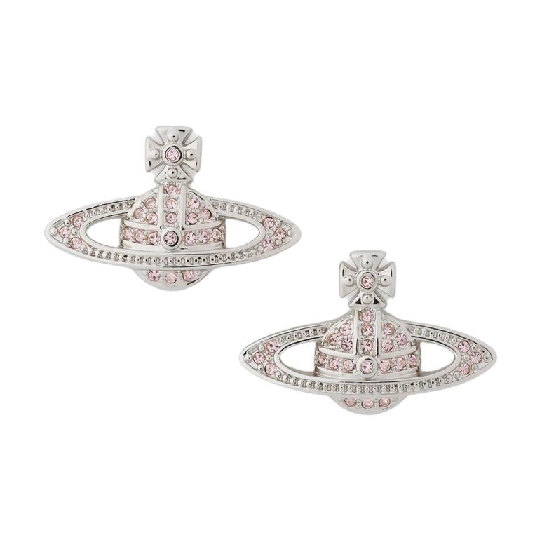 

Vivienne Westwood Ball Shaped Decorative Rhinestone Earrings Women earrings Silver Pink 62020033-02P656 Basic Packaging-Dust Bag+Box