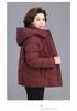 Warme Kapuzen-Daunenjacke für Damen 2025: Neue Stil Stickerei Baumwolle Winter Oberbekleidung für Mütter mittleren und höheren Alters.