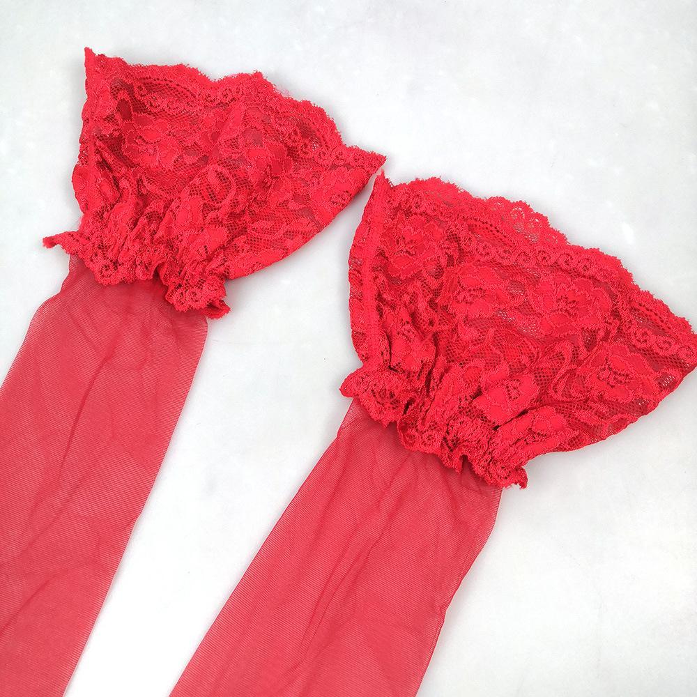 BEILEISI Silicone Anti-Slip Lace Trim Thigh-High Stockings 2132