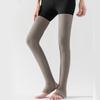 Calzettoni a costine a righe sopra il ginocchio senza piedi Scaldamuscoli lunghissimi con staffa Calze alte fino alla coscia per Donna Yoga