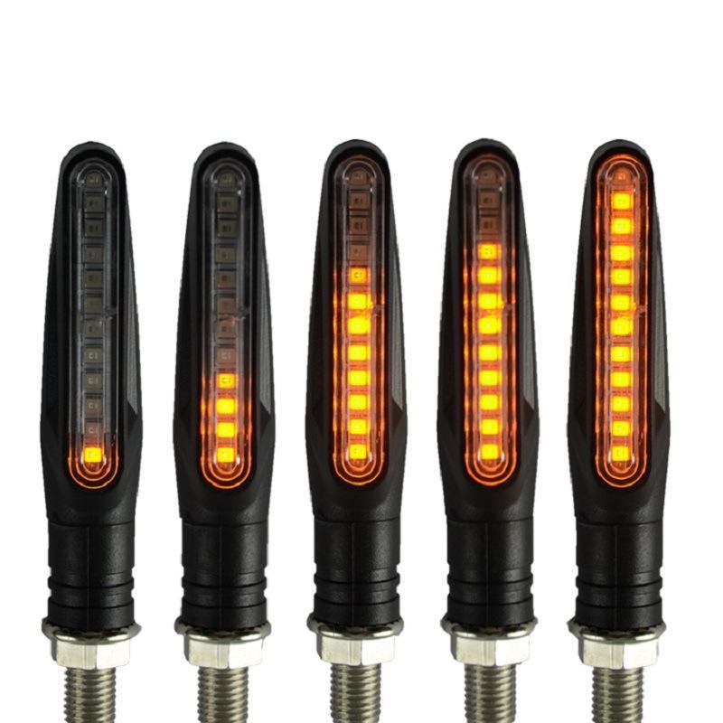 Universal 12V Motorcycle LED Sequential Flowing Turn Signal Light Energy Saving Indicator Blinker for Motorbike Mods