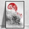 Žhavý japonský zenový inkoust Bonsa Bushido Samurai Kanji Malba na plátně Plakát a grafika Nástěnná malba pro domácí dekoraci Bez rámu