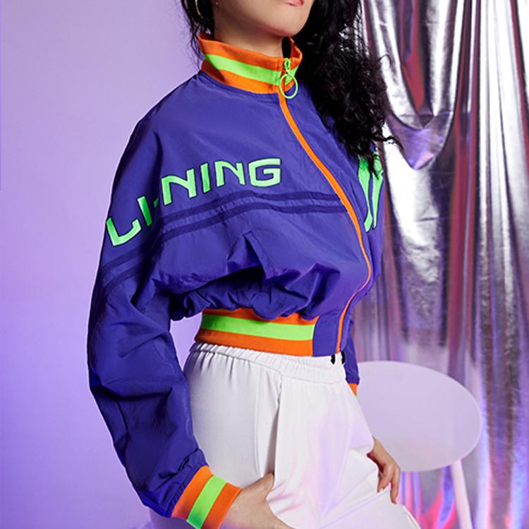 Li Ning Stand Collar Loose Casual Jacket Women Jacket Freedom-Purple AJDP028-3