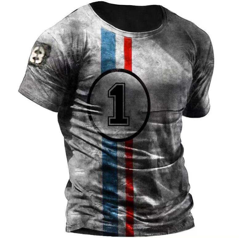 Vintage Motorcycle T Shirt For Men 3d Print Mobil Short Sleeve T-shirts Retro Men's Racing T-shirt Oversized Biker Tees Tops 66