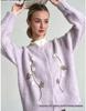 2026 Autumn Winter Women's Floral Embroidered Knit Cardigan, Loose Fit, Slimming, Round Neck, Regular Shoulder, Long Sleeve.