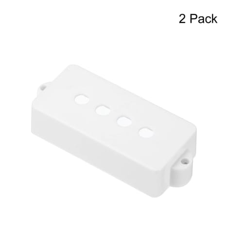 PATIKIL Bass Pickup Covers, 4-String, Plastic Closed Shell, Bass Guitar Parts, White, Pack of 2