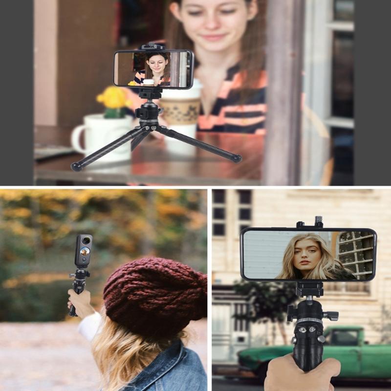 Lightweight Carbon Fiber Mini Tripod For Mobile Camera DSLR 1/4 Inch Screw Stable Base Phone Stand Mount