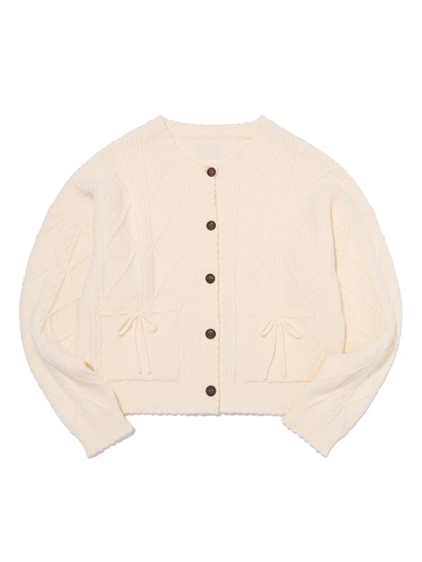 Kirsh Fisherman Standard Fit Cardigan [Ivory]
