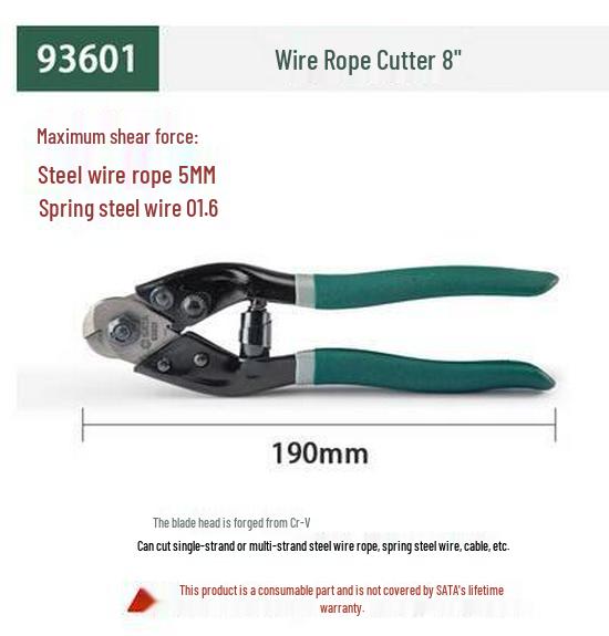 SATA 93603 8-Inch Steel Wire Rope Shears & 24-Inch Cable Cutters for Spring Steel and Single Strand 93601