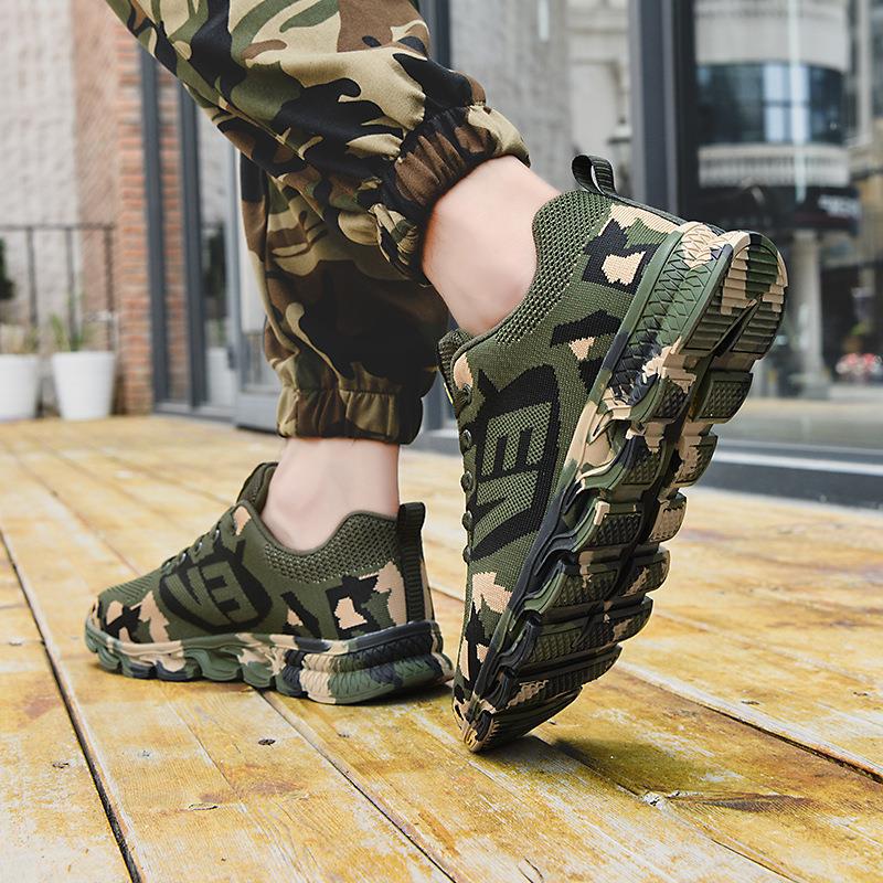 New casual camouflage sneakers men's shoes daily hiking shoes women's comfortable breathable mesh shoes