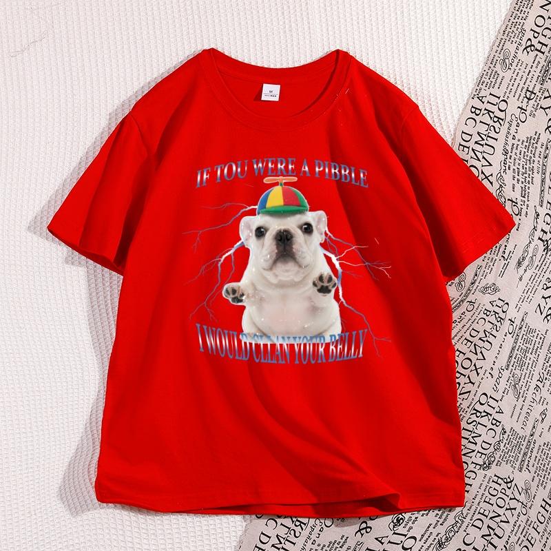 

Funny Cute Pibble Printed Tshirt Baby French Bulldog T Shirt Fashion Short Sleeve Tshirt Cotton Casual Oversized T Shirt S
