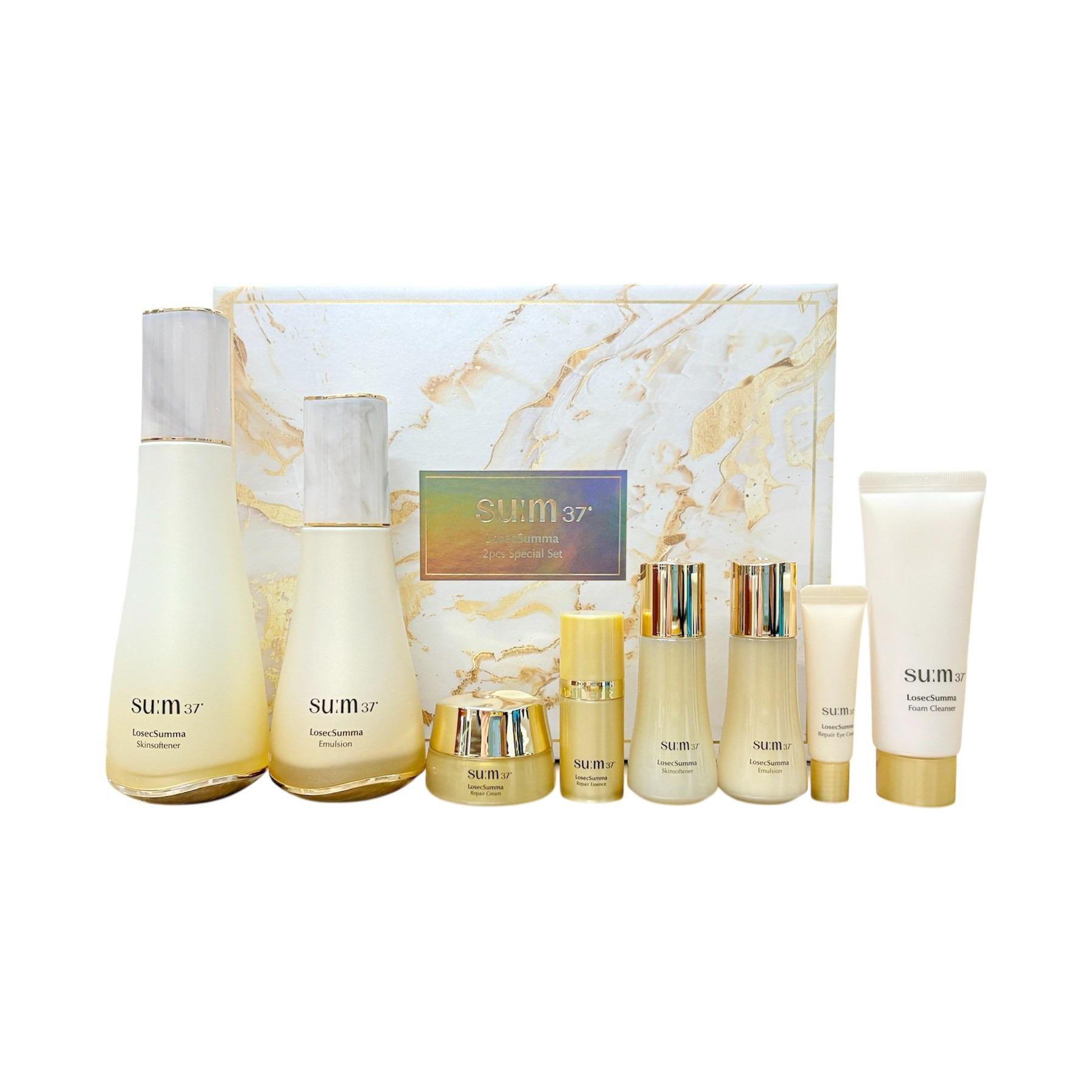 SU:M37 LosecSumma Elixir Special 2pcs Set - Premium Anti-Aging Skin Care Ritual for Radiant & Youthful Skin (+ Shopping Bag)