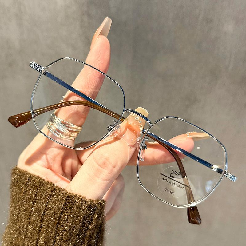 New Large Frame Ultra-light Female Student Anti-blue Light Glasses Myopia Frame 9033 Artifact