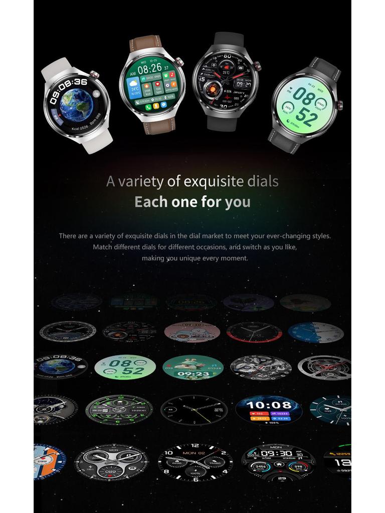 GT4PRO Waterproof Bluetooth Smartwatch with Voice Assistant
