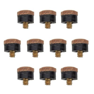 10Pcs 10/11/12/13mm Screw-on Cue Tips Pool Snooker Billiards Replacement Parts