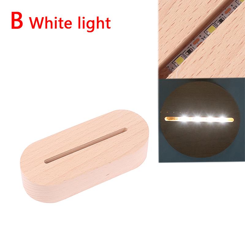 AAA Batteriebetriebener LED-Lichtständer mit Holzsockel für Acryl-Nachtlampe, Kunst, DIY-Holzlichtständer