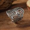 Popular Simple Alloy Flower Design Finger Ring for Men and Women: Personalized, Hollow, Plain Surface Jewelry