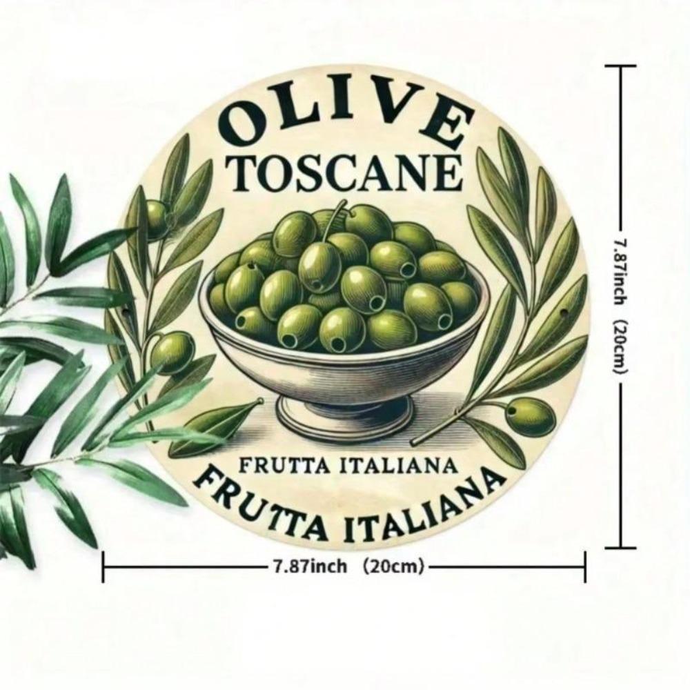 Vintage Olive Tuscany Fruit Tin Sign Wall Decor Home Kitchen Art Gift