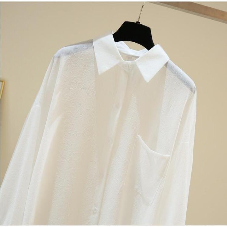 Summer Womens Thin Cardigan Hollow Out Korean Style Loose Long Sleeve Chiffon Shirt Jacket Casual Outwear