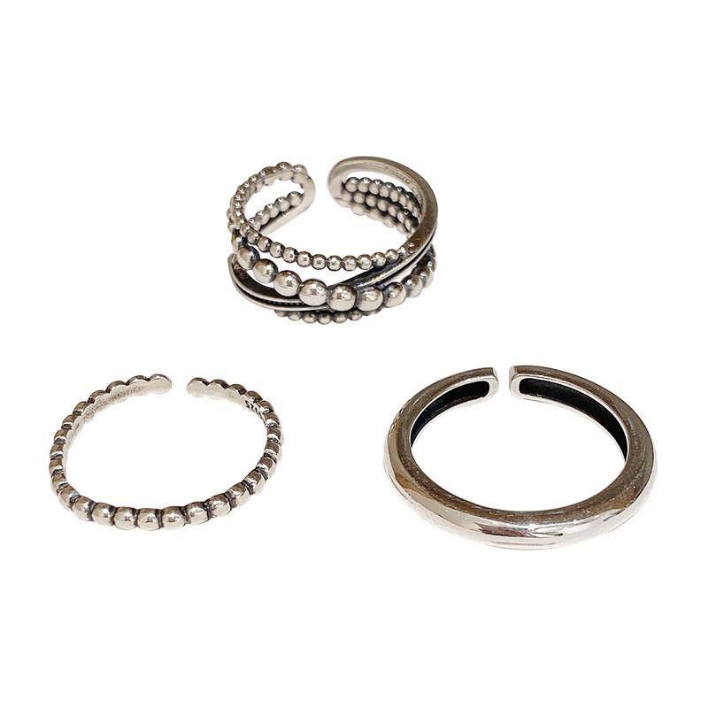 925 Sterling Silver Ring For Women Vintage Geometric Design Adjustable Fashionable Jewelry