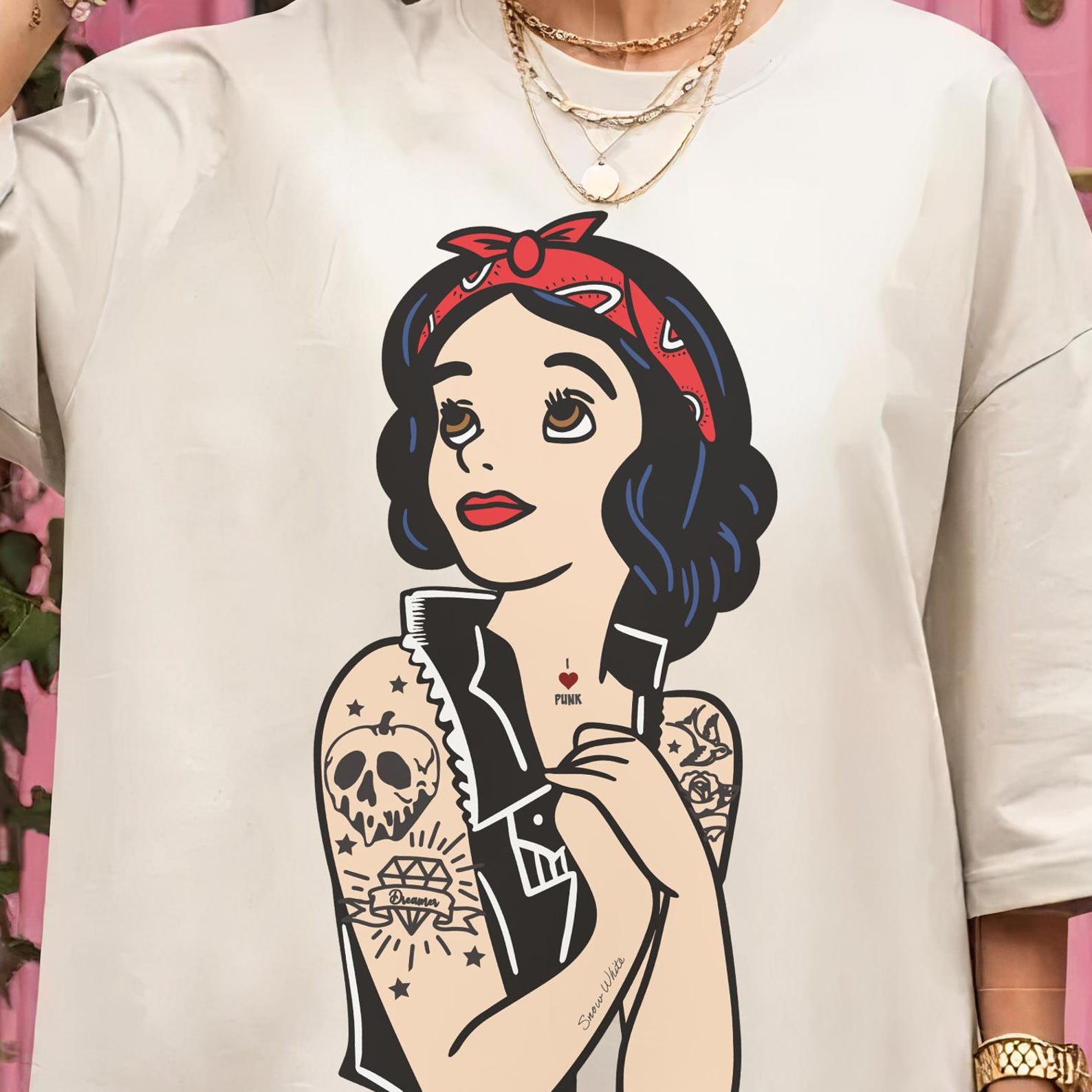 Comfort Colors Punk Snow White Shirt - Gothic Princess Tee L