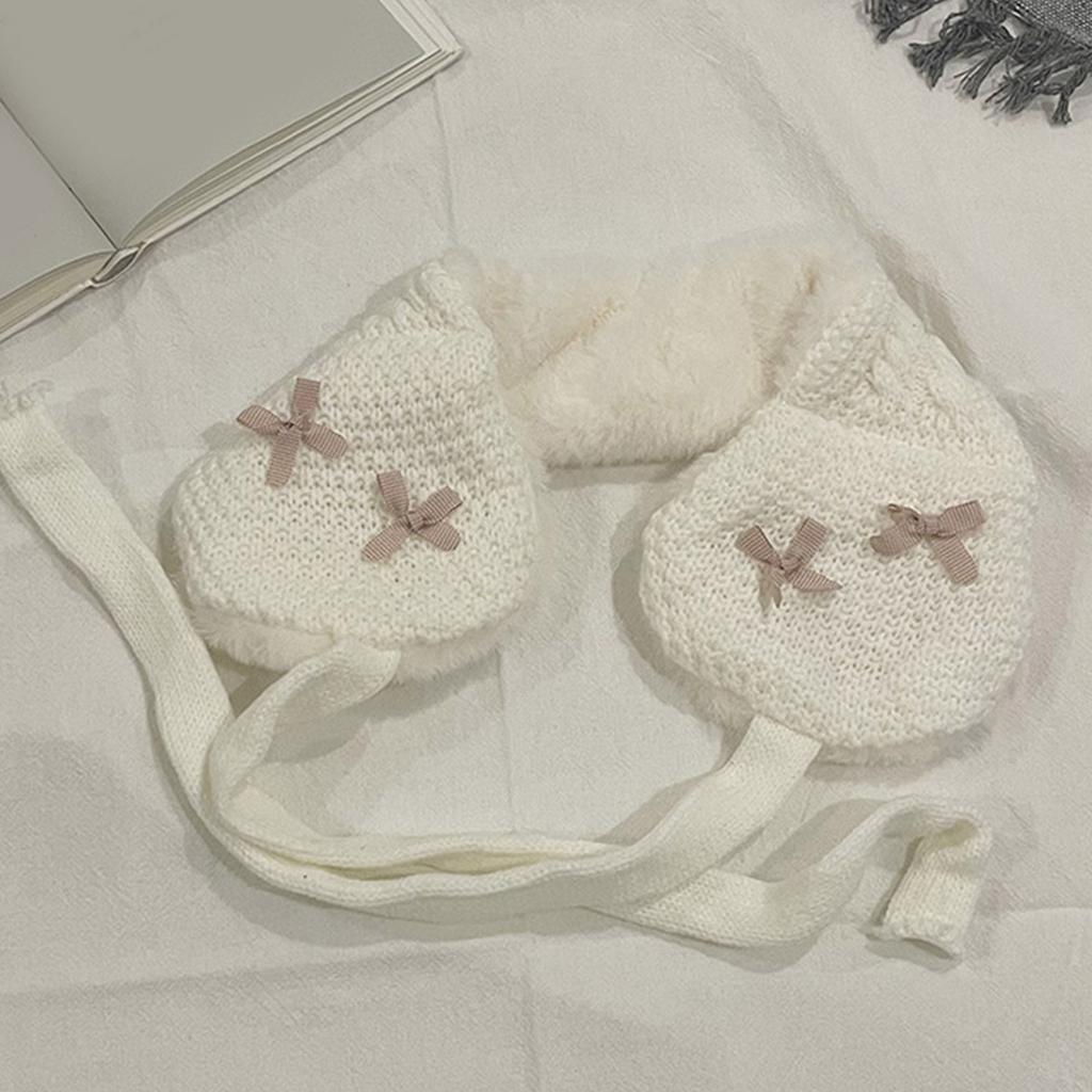 Lovely Knitted Tie EarMuffs for Women and Kids Ear Warmer Headband for Winter Christmas New Year Gifts