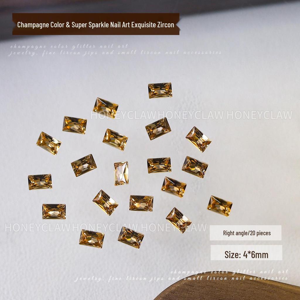 5A Champagne Champagne & Coffee Tone Zirconia Nail Art Rhinestones - Irregular Shapes: Water Drop, Horse Eye, Pigeon Egg.