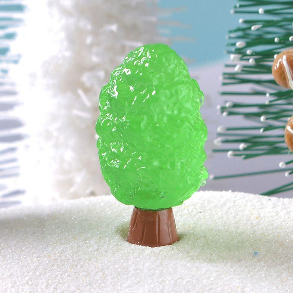 Cute Luminous Cartoon Small Tree Micro Landscape Gardening Ornament DIY Transparent Resin Accessory