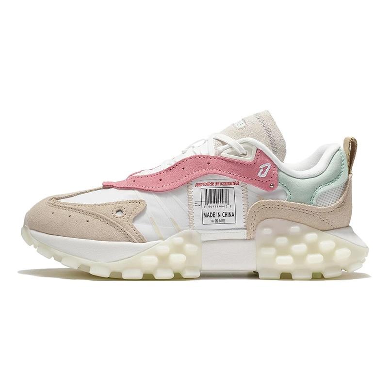 

New LiNing Shock Absorbers Slip Resistant Abrasion Resistant Breathable Low top Sports Casual Shoes Women s White Pink AZGS034-4 35