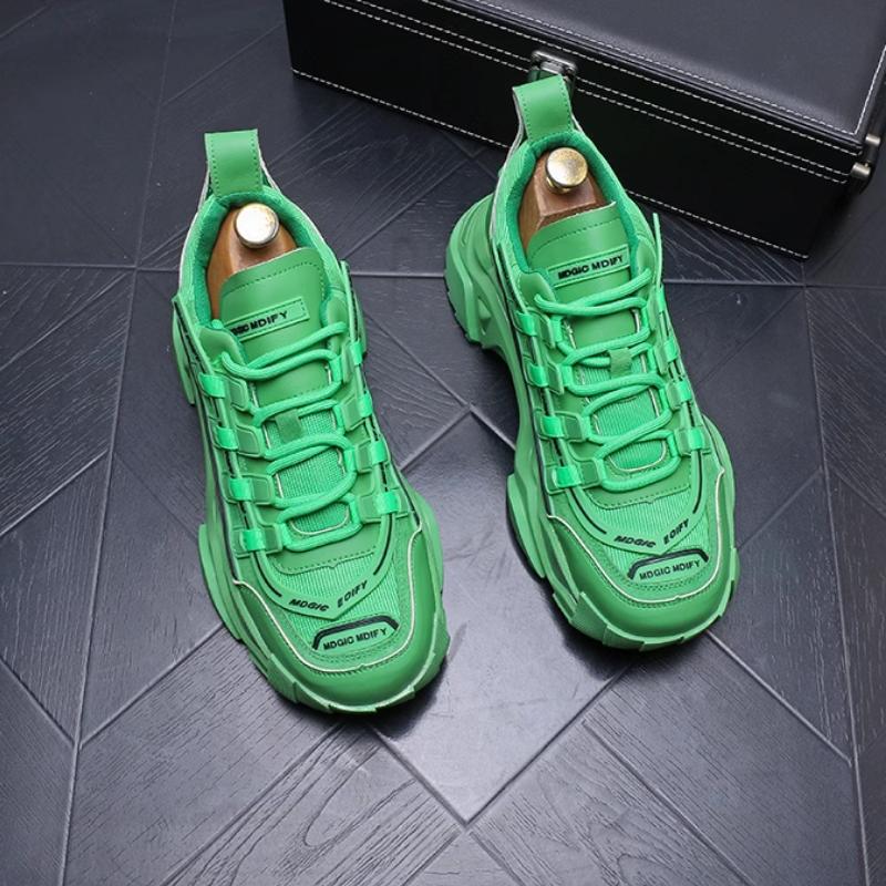 

Fashion New dad boots simple fashion breathable versatile casual shoes thick soles running for men zapatillas hombre b7 44 светло-зеленый