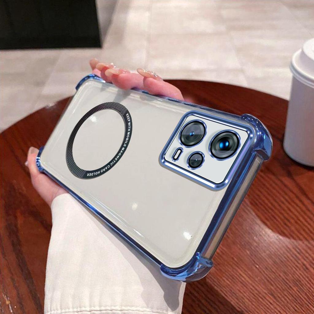 Case for Xiaomi POCO X5 5G Clear Magnetic Casing Electroplated Lens Frame Phone Cover