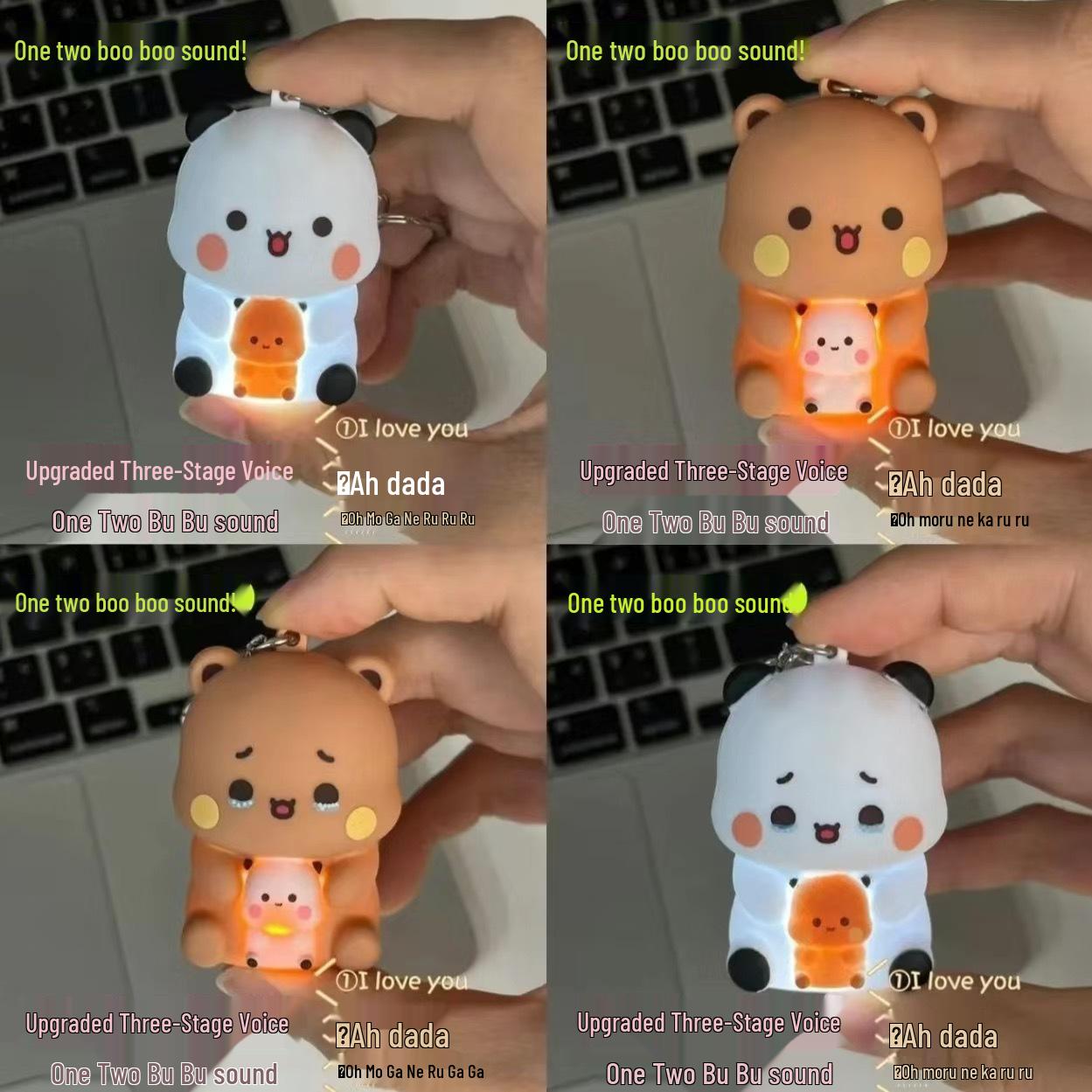 

Брелок-фонарик с голосовой активацией One Two & Bubu Я люблю тебя – Романтический подарок для партнера Crying One Two [3 Voice Lines]