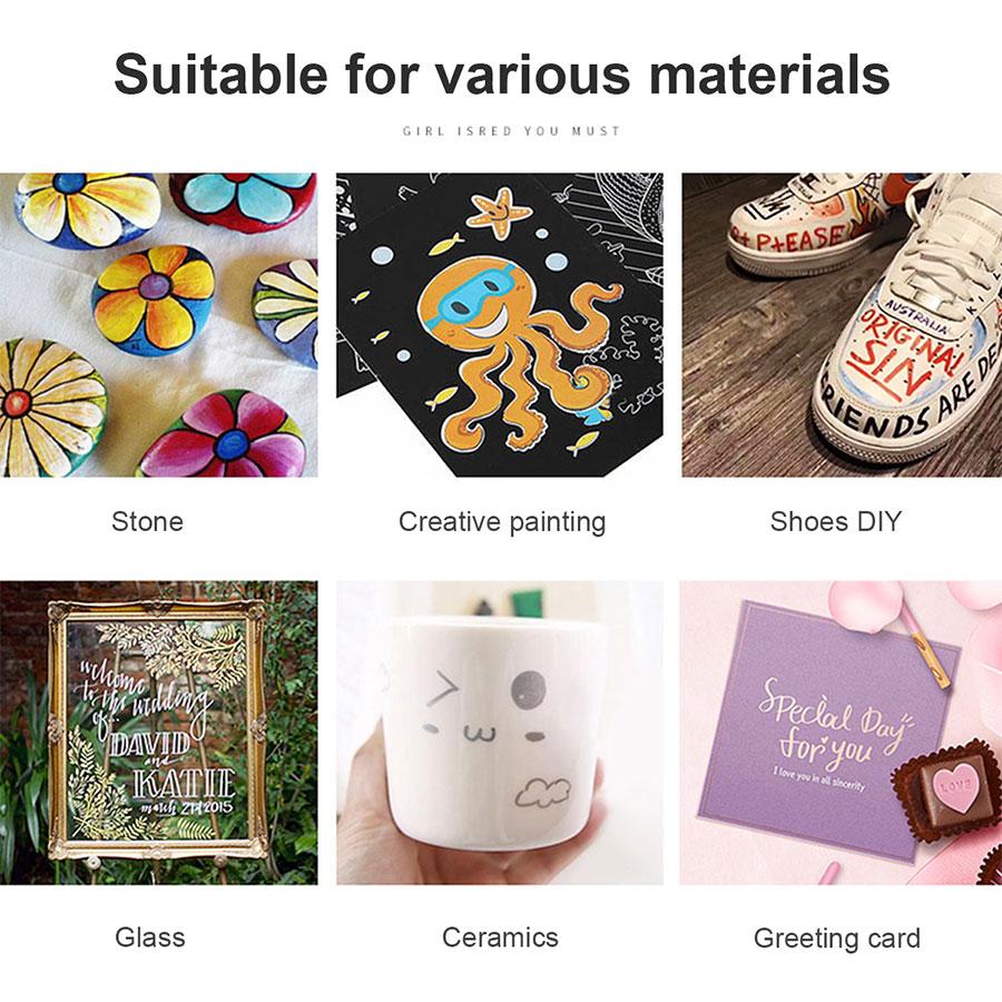 12/24/36/48/60 Color Soft Tip Acrylic Pen Water-based Paint Marker Pen DIY Hand-paint Graffiti Account Painting Marke Stationery