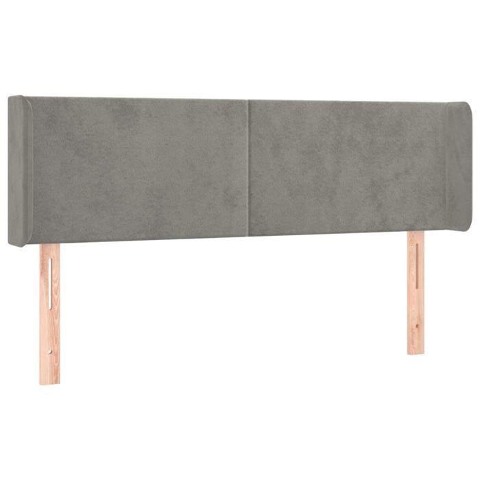 VidaXL Tête de Lit à LED Meuble de Chambre à Coucher Accessoire de Lit Double Tête de Cadre de Lit Intérieur Gris Clair 3123004
