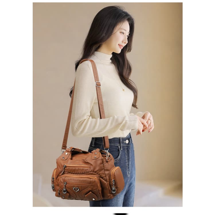 Multi-pocket Tote Bag Women's Large-capacity Shoulder Messenger Bag