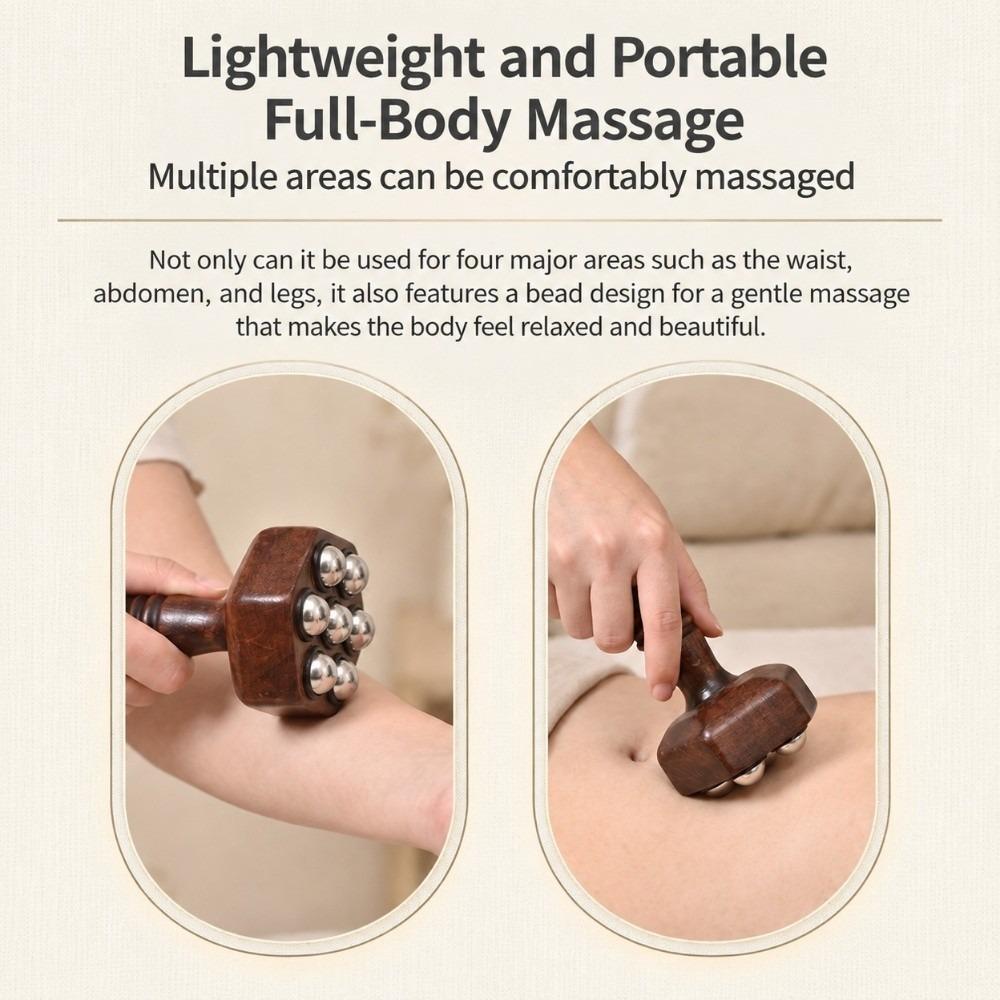 Hand Grip Handle Massage Roller Wood Muscle Relaxation Tool Gua Sha Tool For Muscle Relaxation