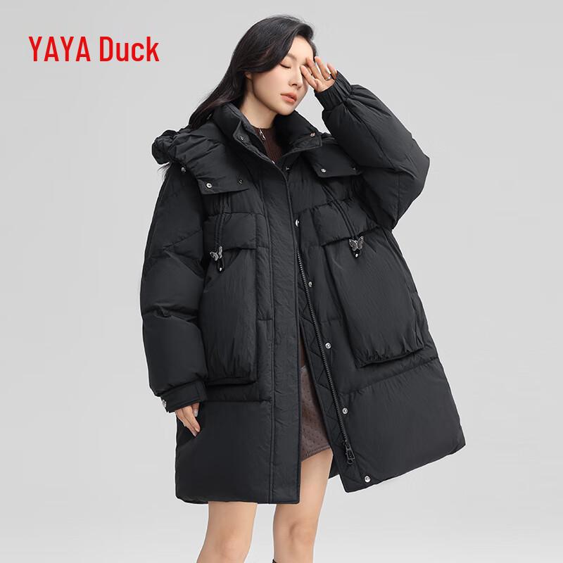 

Женское пуховое пальто средней длины с капюшоном S