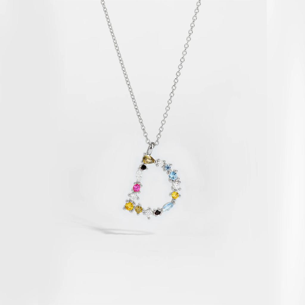 925 Sterling Silver Gold Letter M Pendant Initial F Alphabet Necklace Monogram Opals 2020 Women Accessories Jewelry