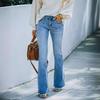 2023 European & American Women's Commuting Light Blue Washed Cotton Jeans