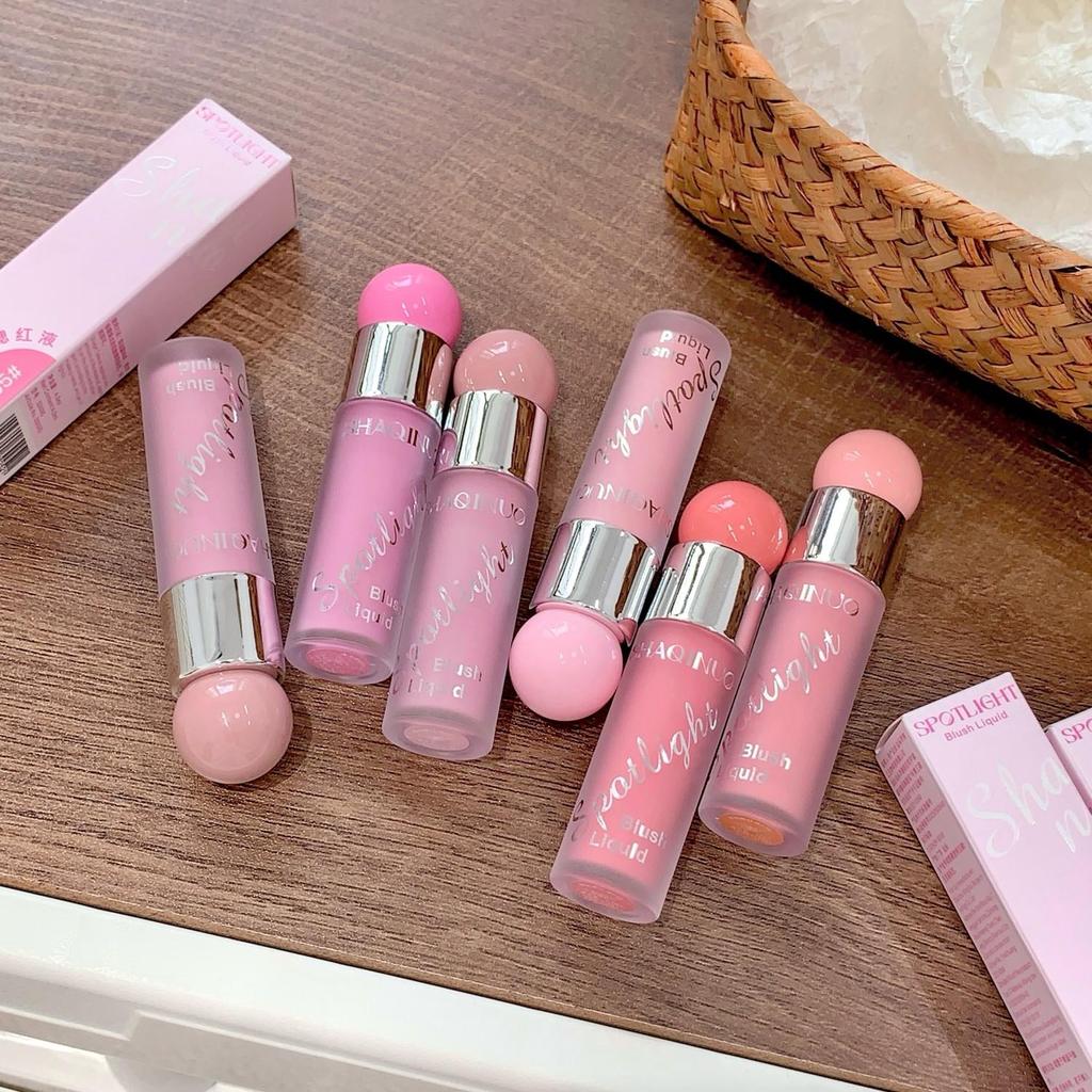 SHAQINUO Radiant Liquid Blush & Highlighter Duo 12h Dewy Glow Lightweight Water-Gel Buildable Mirror